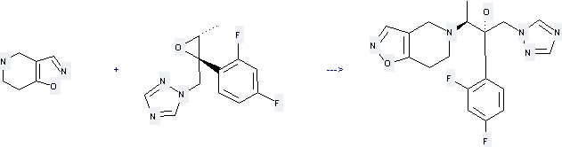 Uses of Isoxazolo[4,5-c]pyridine,4,5,6,7-tetrahydro: it is used to react with (2R*,3S*)-2-(2,4-Difluorophenyl)-3-methyl-2-[(1H-1,2,4-triazol-1-yl)methyl]oxirane to produce 2-(2,4-Difluoro-phenyl)-3-(6,7-dihydro-4H-isoxazolo[4,5-c]pyridin-5-yl)-1-[1,2,4]triazol-1-yl-butan-2-ol.
